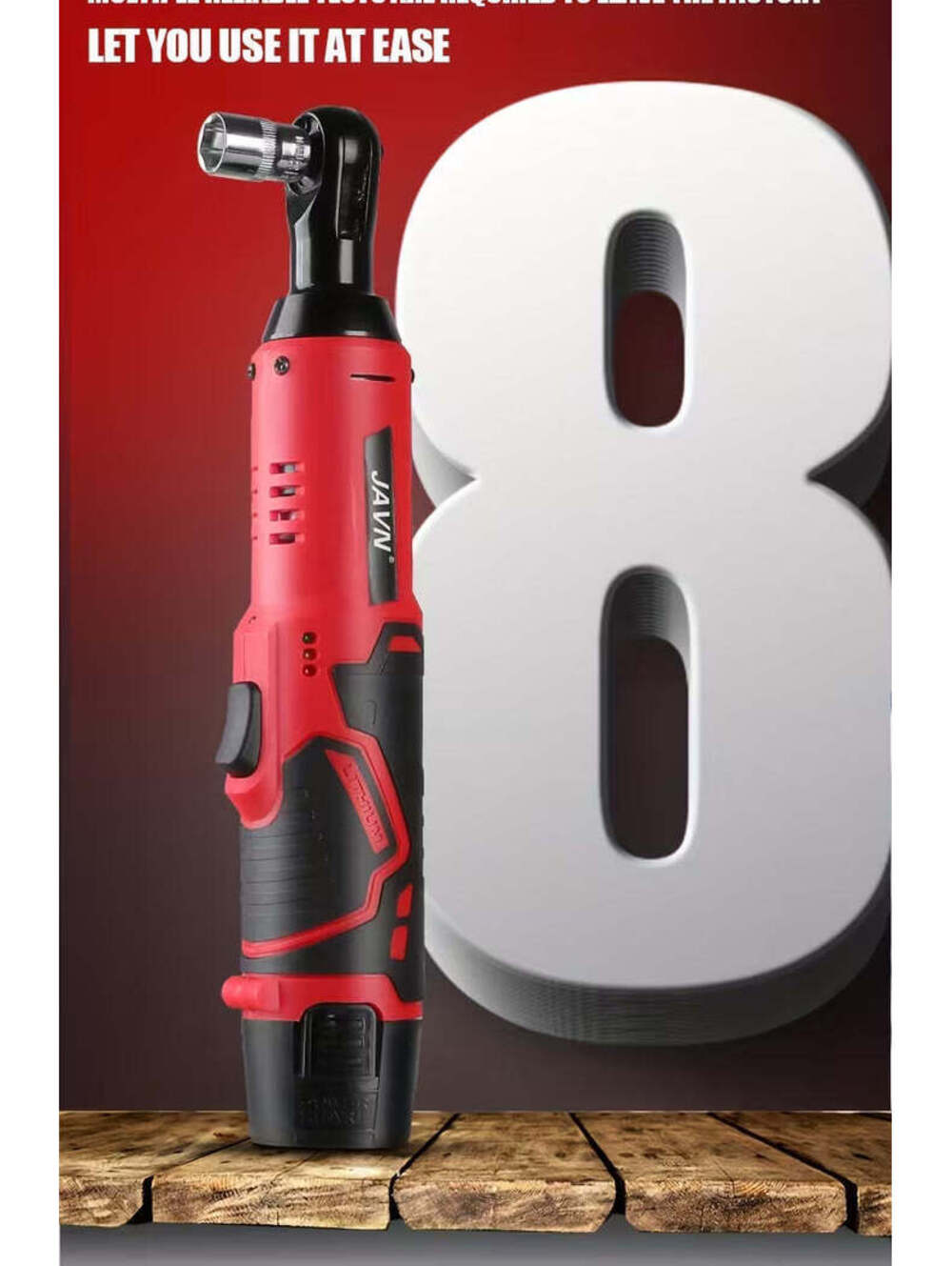 1 Set JAVN 12V Electric Wrench, 45NM 3/8'' Ratchet Wrench